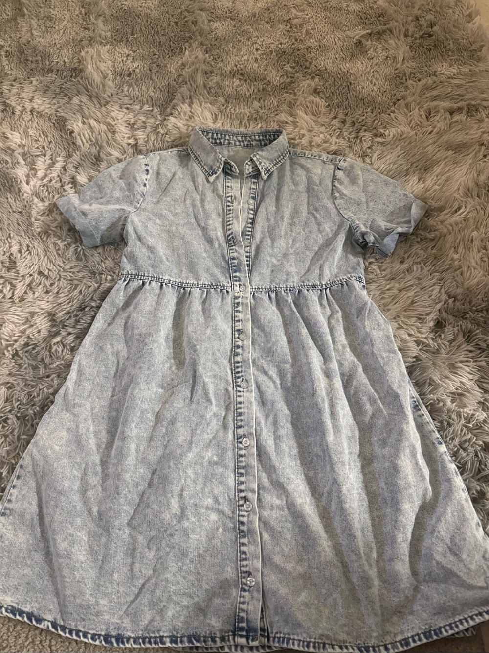 Light Blue Denim Button-Front women’s Dress